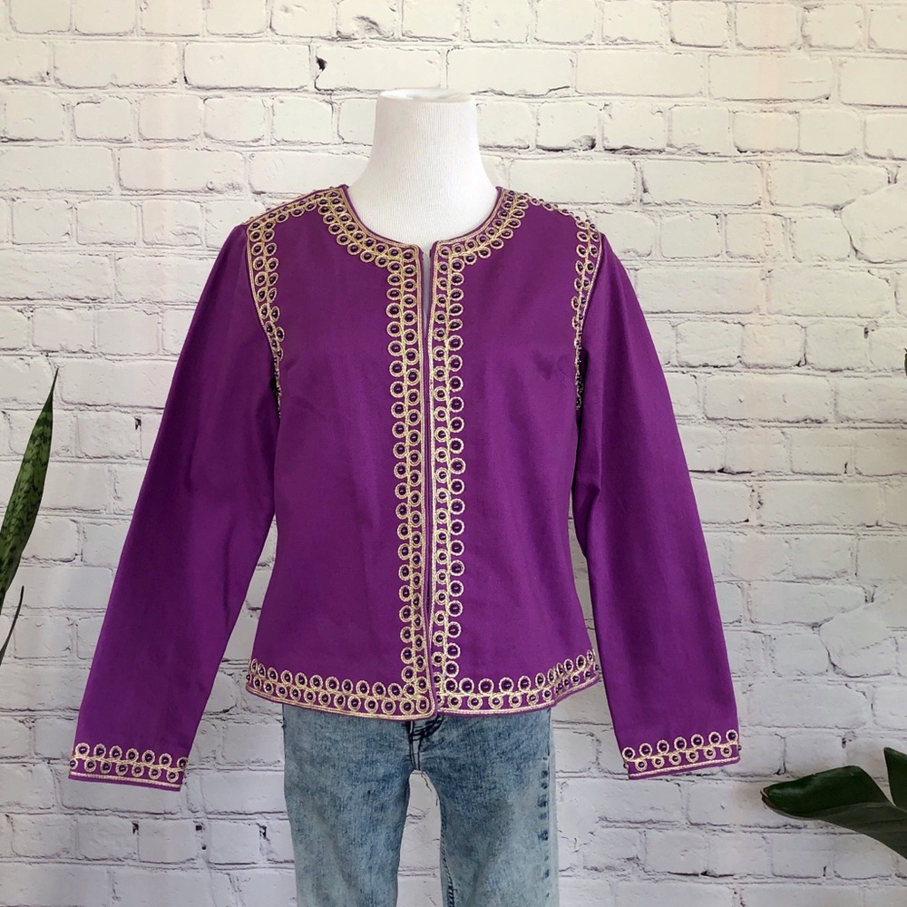 Victor Costa Embellished Jean Jacket